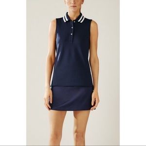 Tory Sport Performance Pique Sleeveless Polo, XL